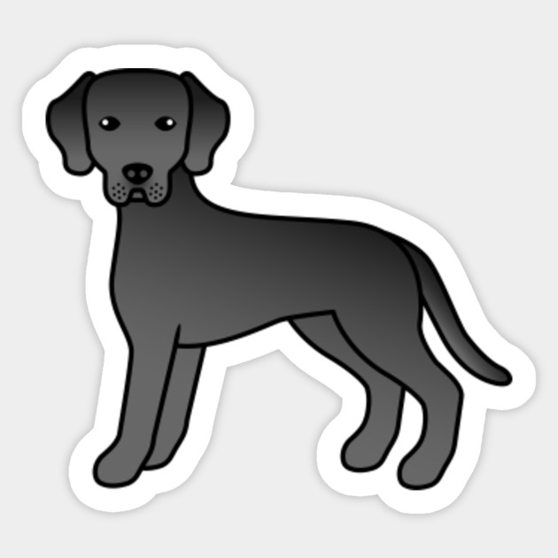 Black Labrador Retriever Dog Cute Cartoon Illustration - Labrador